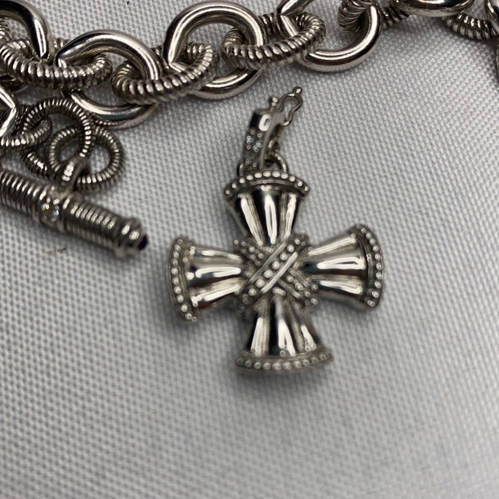 Judith Ripka .925 Braclet Maltese Cross 47g - Picture 3 of 6